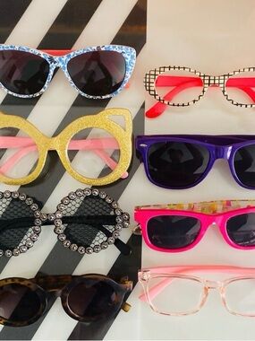 Girls Fashion Sunglasses Bundle - Pink, Gold, Purple, Black, Blue, Red